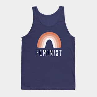 Feminist with Pink Rainbow Tank Top